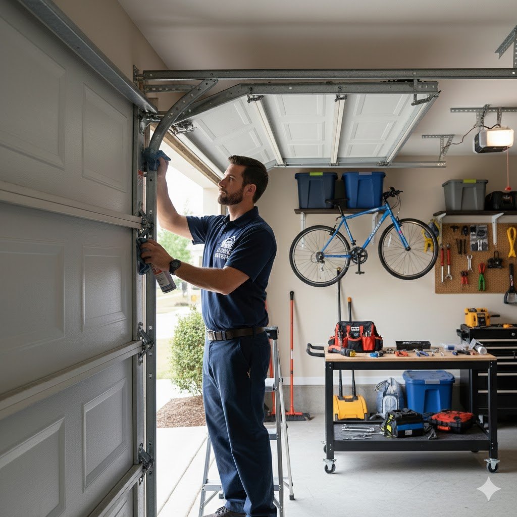 Professional annual garage door maintenance inspection