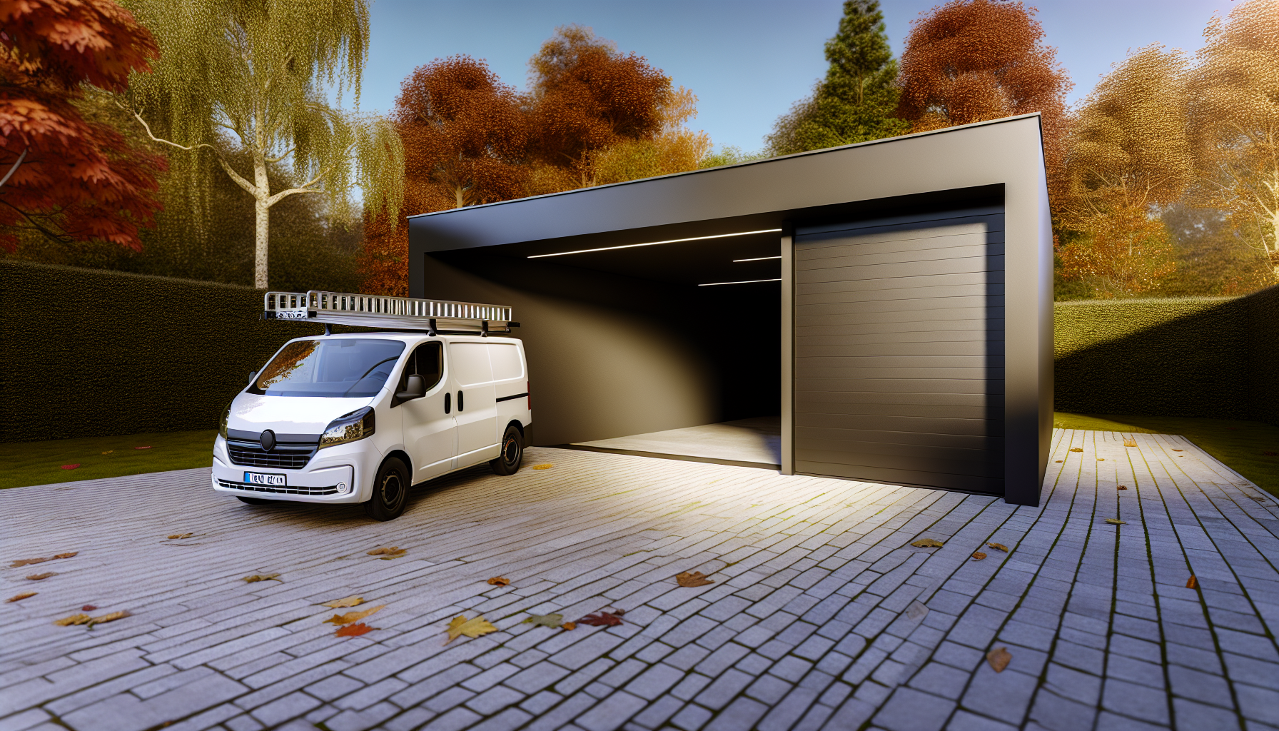 Garage door safety sensors being aligned during a repair visit